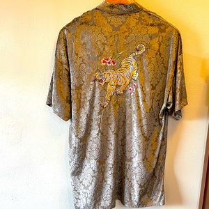 Silver Crazy Hearts Open Kimono Tiger Laser Burnout size Med